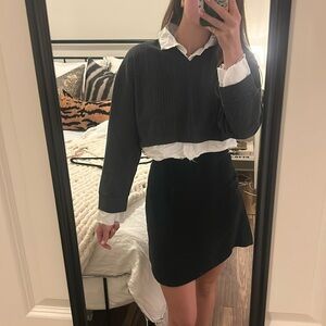 Zara cropped Women's grey and White top size S